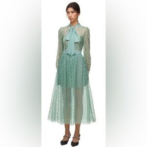 Self-portrait grid sequin midi dress size 6 medium